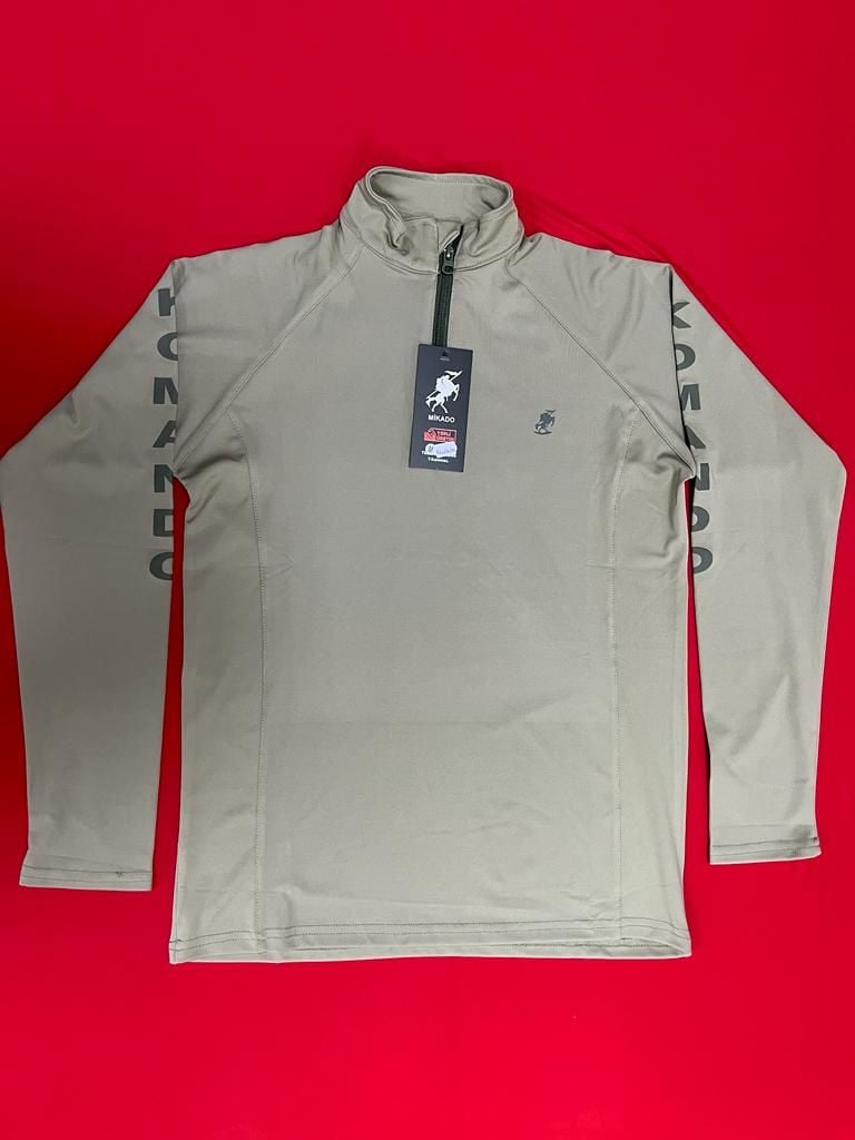 MİKADO TİŞÖRT TAKTİK FİT -KOMANDO YAZILI YARIM FERMUARLI TİŞÖRT